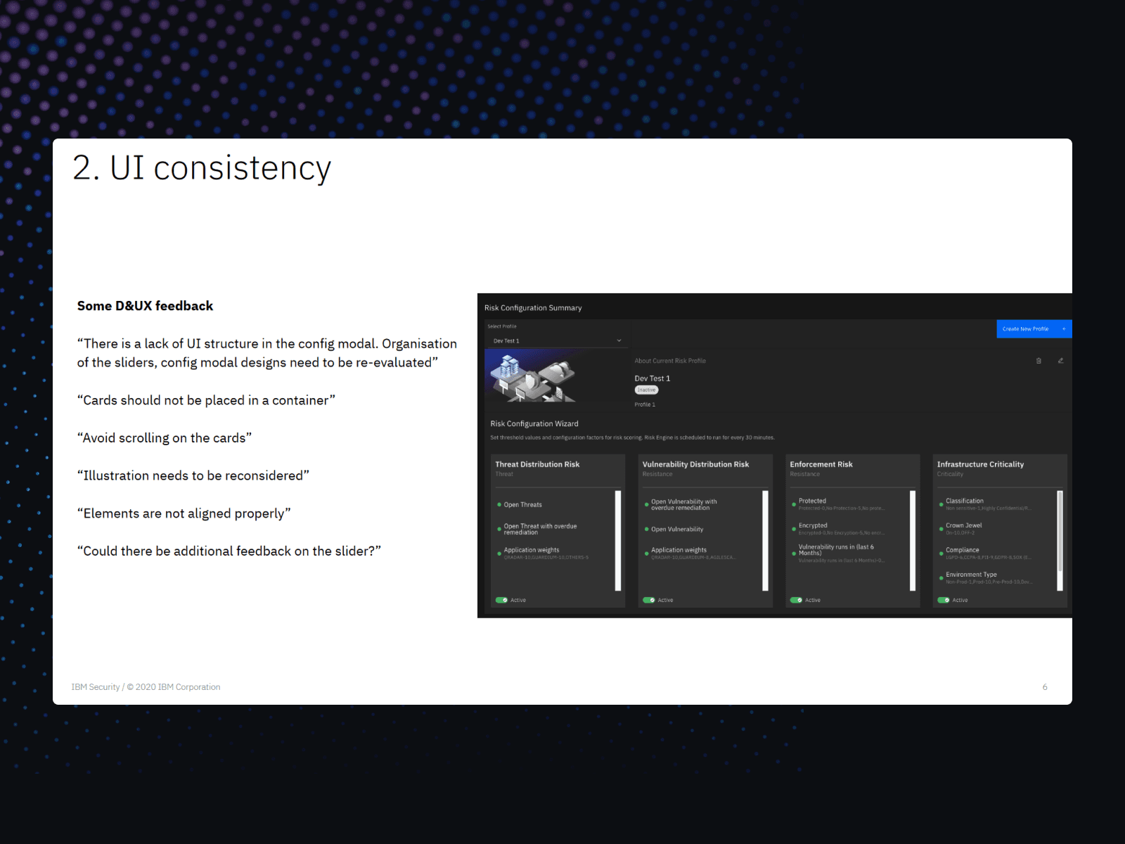 Shown is a list of user results in a power point from a user test