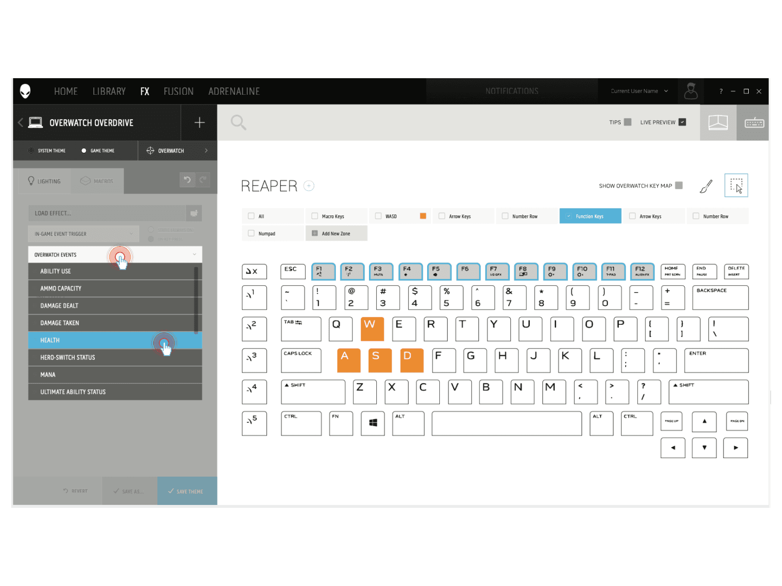 Wireframe for device configuration showign a keyboard