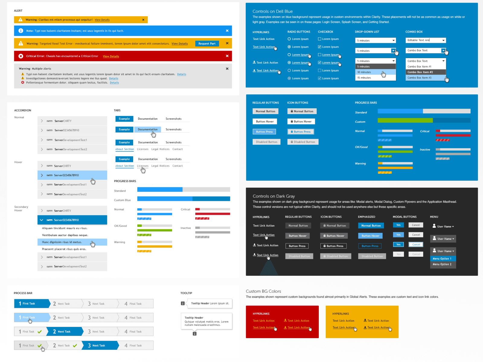 Alerts, panels, and cards