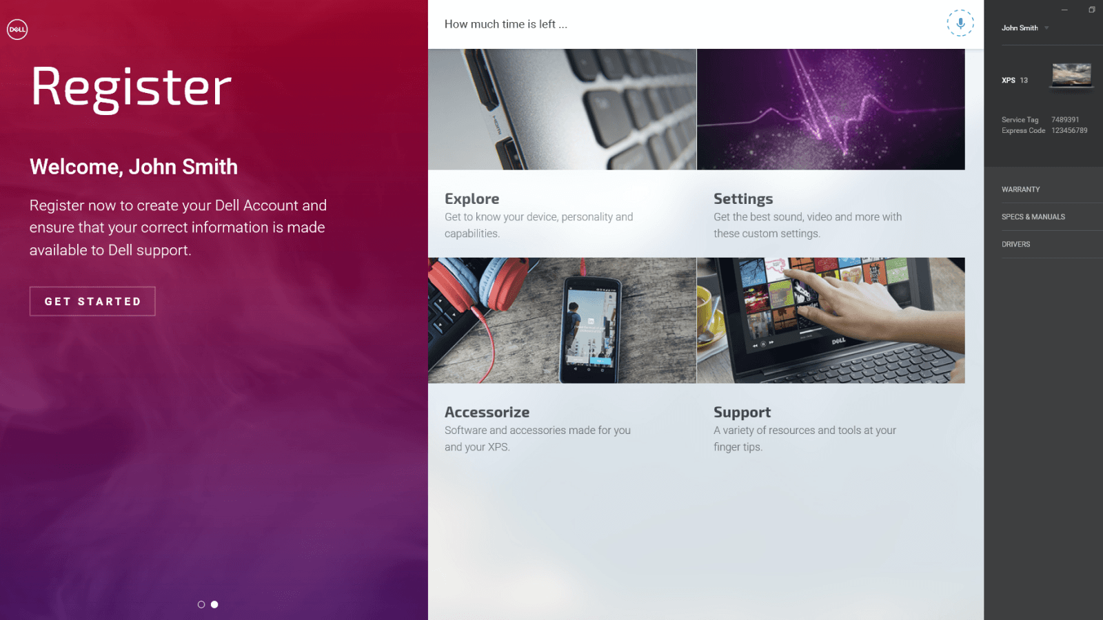 Shown is Dell's hub app