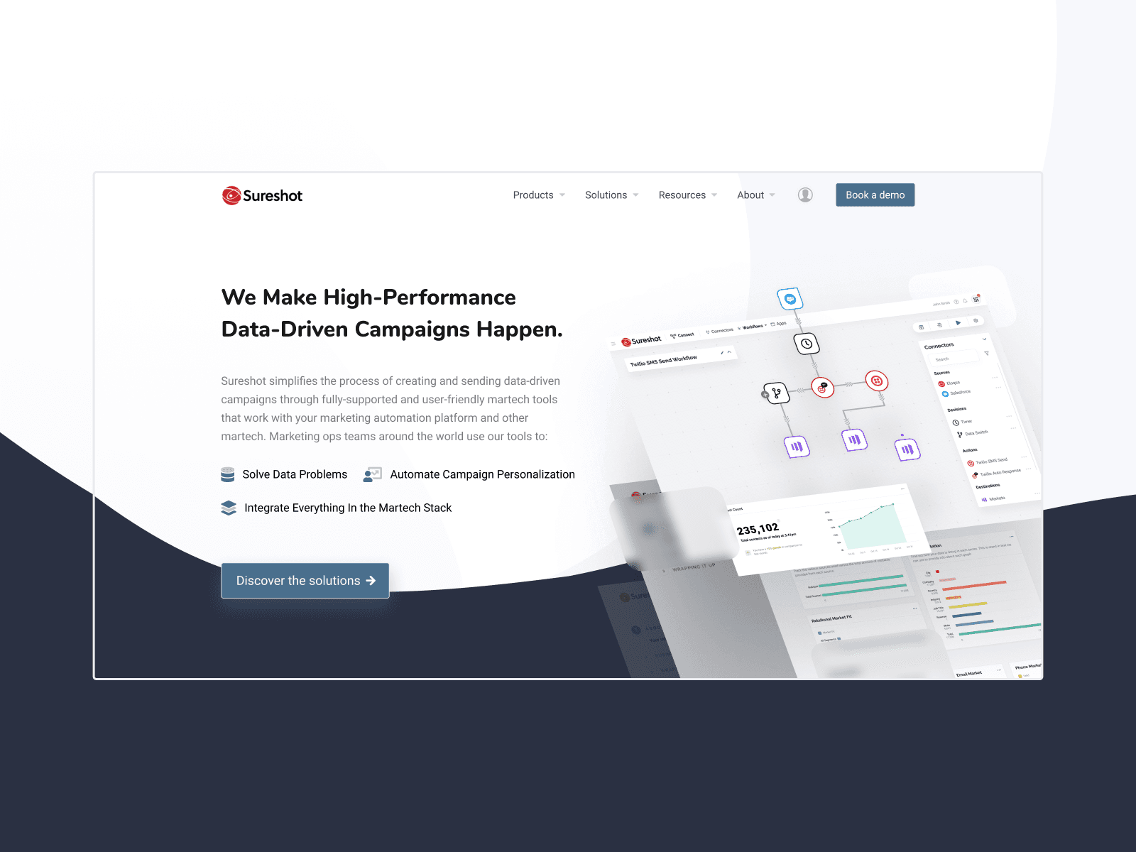 Shown is Sureshot website