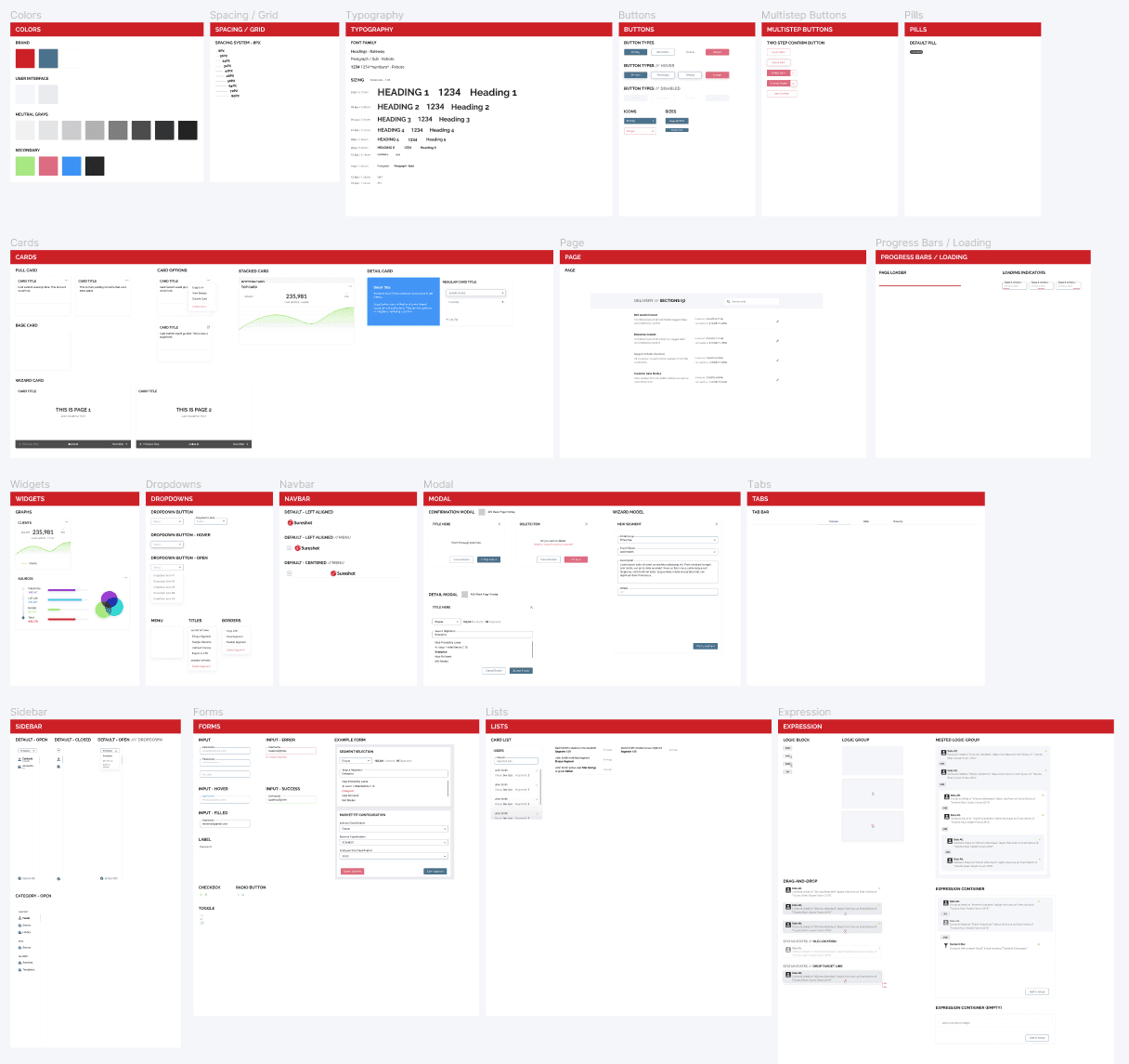 Shown is the Figma file with organized components.