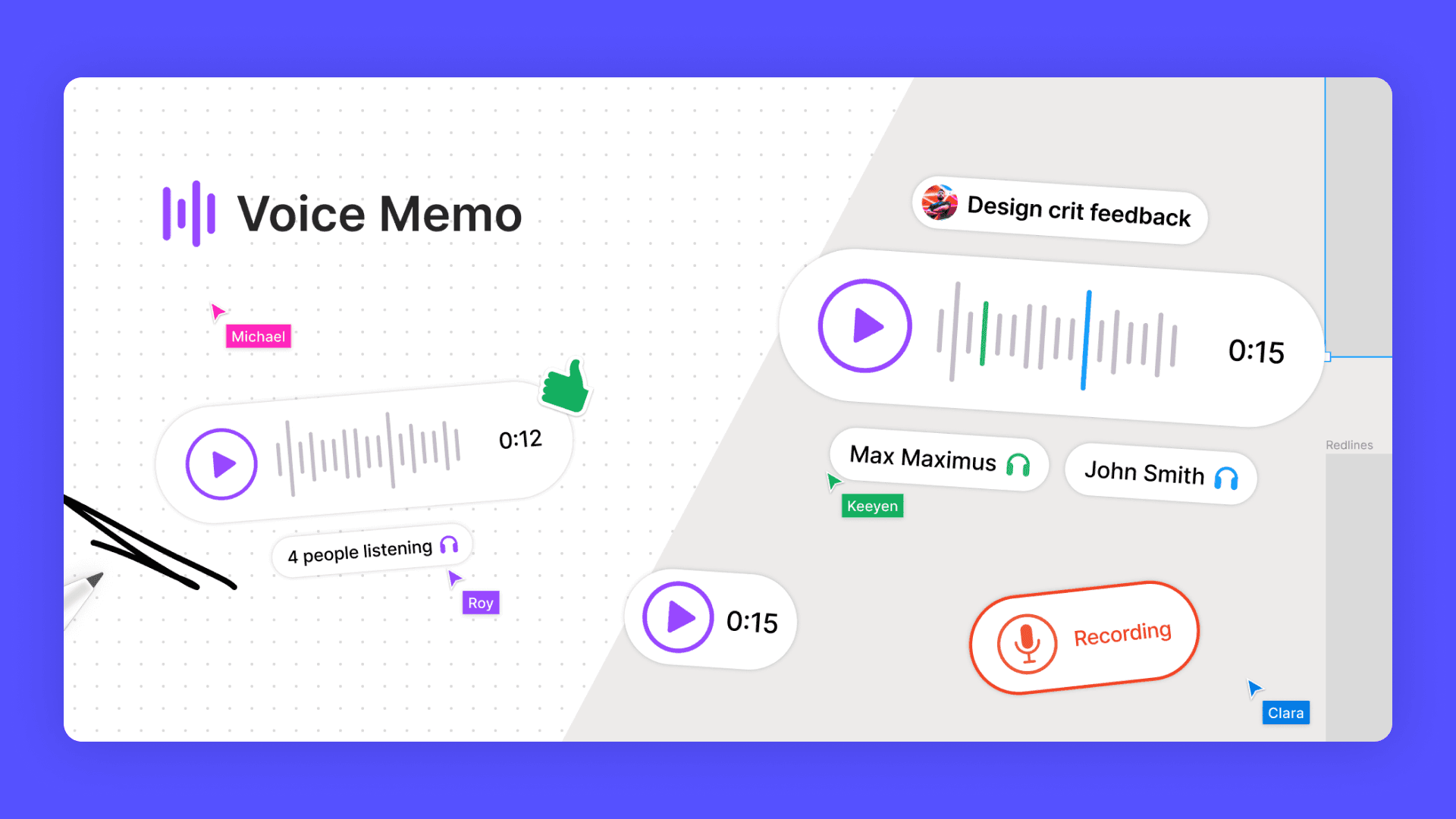 Shown is the cover art for the Figma voice memo widget